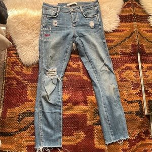 Zara Mid Rise Crop Jeans